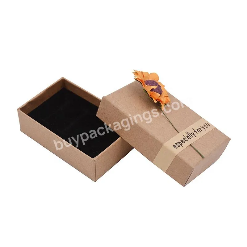 Cheap High Quality Plain Custom Made Logo Kraft Paper Jewelry Earring Ring Packaging Gift Box