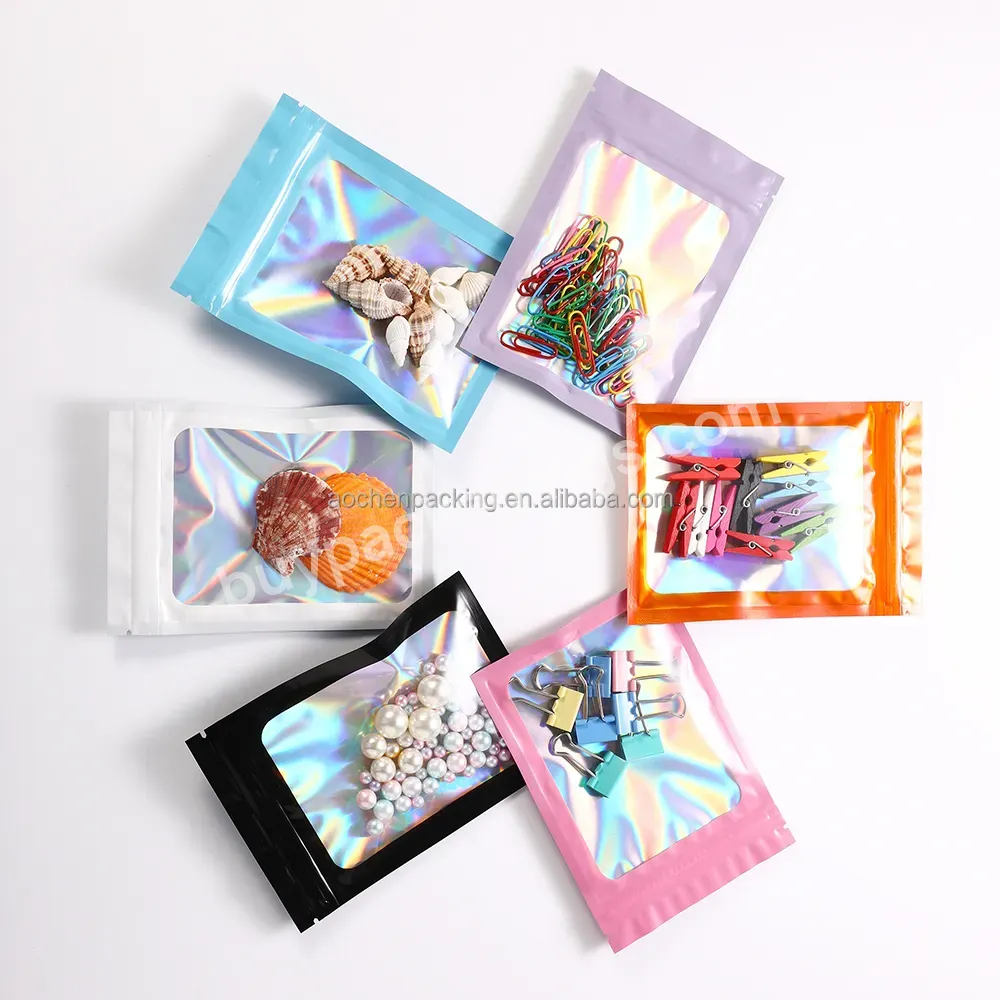 Cheap Items With Free Shipping,Flat Pouch Seal Sealable Zip Lock Holographic Bag,Small Plastic Bags For Candy