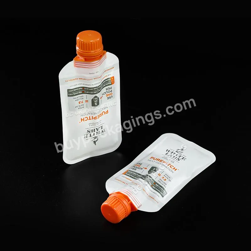 Cheap Low Liquid Food Wholesale Price Translucent 50ml 500ml Printed Retort Clear Plastic Liquid Spout Pouch