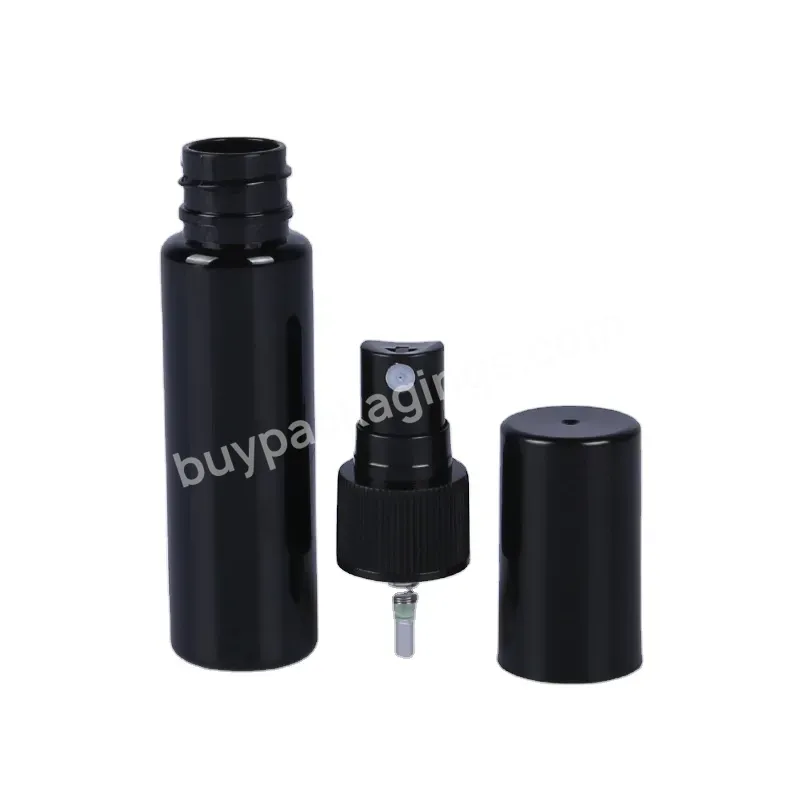 Cheap Matte Fragrance Oil 30ml 50ml Cylinder Black Plastic Spray Bottle With Plastic Fine Mist Pump