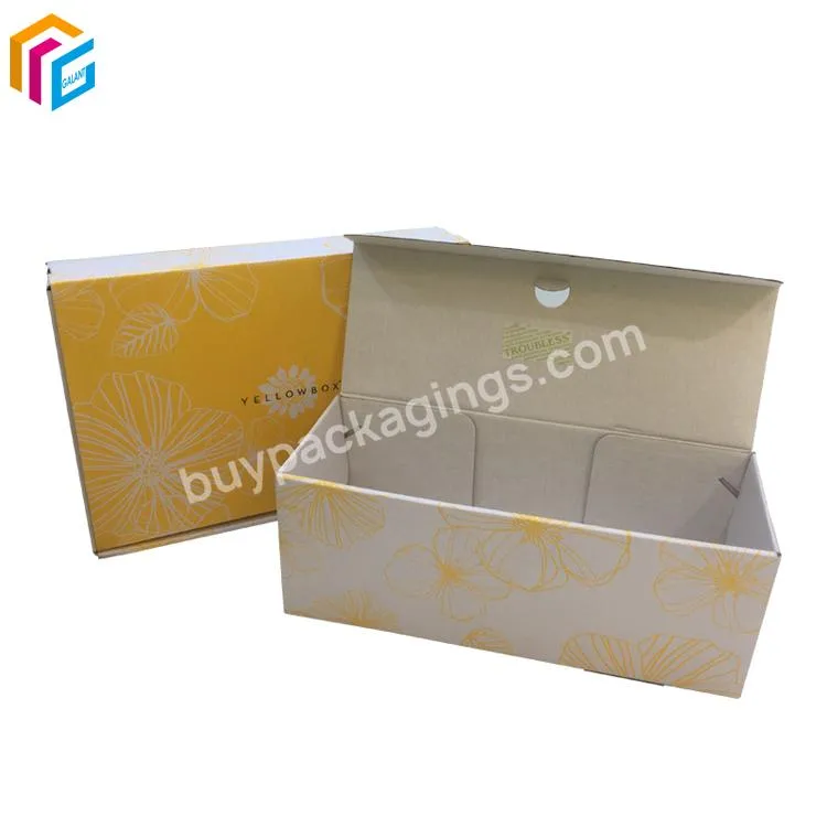 cheap personalize flat corrugated box mailer 4x3x2 with opening natural kraft corrugated box