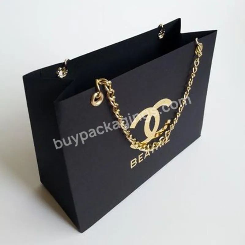 Cheap Price Custom Logo Black Luxury Jewellery Gift Wedding Clothing Cosmetic Packaging Carry Retail Paper Bags For Shopping