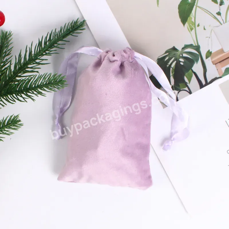 Cheap Price Custom Logo Storage Pouch Wig Packaging Bags Velvet Drawstring Bundle Hair Bags