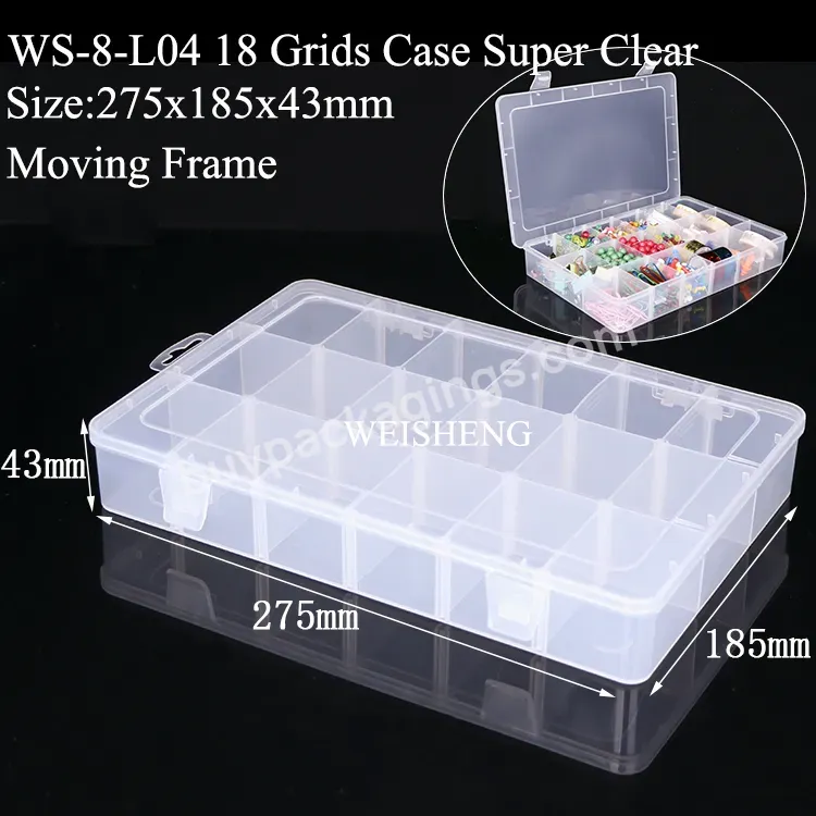 Cheap Price Desktop Mini Bead Organizer Nail Art Storage Box Plastic Organizer 18 Compartments Luxury Jewelry Pill Box