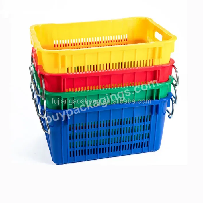 Cheap Price Grid Plastico Package Box Food Grade Custom Design Vegetable And Fruit Mesh Plastic Crate Logistics Packaging