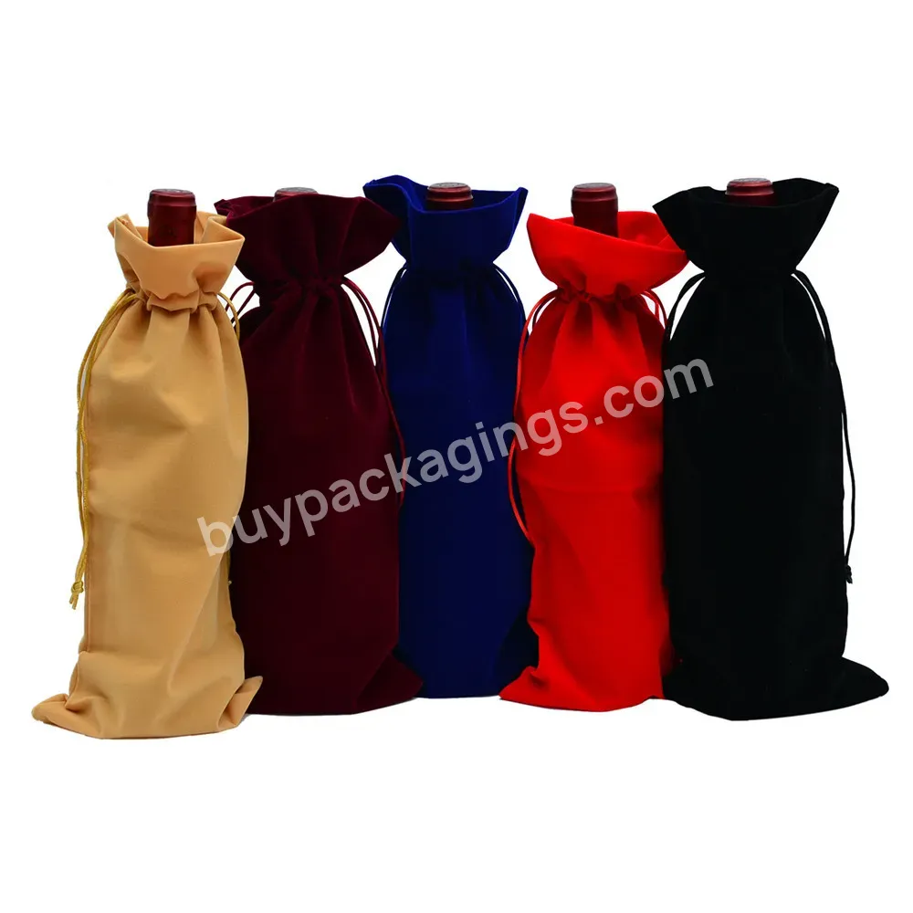 Cheap Promo Red Wine Dust Bag Packaging Linen Pouch Jute Bags Packaging Bags Manufacture Wholesale