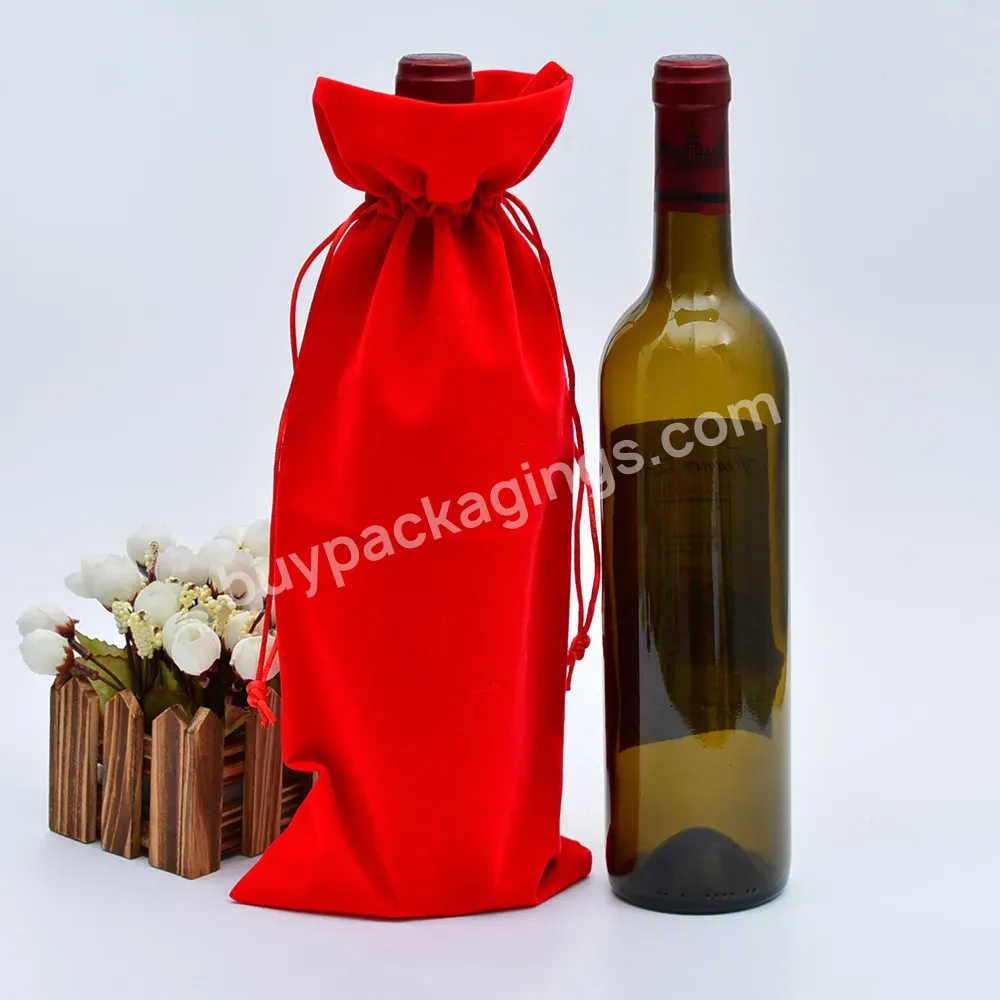 Cheap Promo Red Wine Dust Bag Packaging Linen Pouch Jute Bags Packaging Bags Manufacture Wholesale