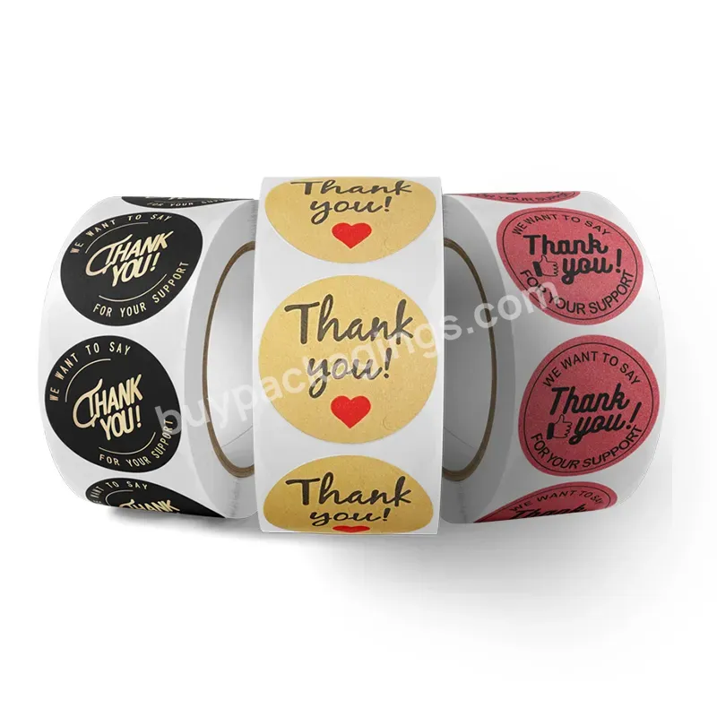 Cheap Roll Logo Printing Thank You Label Customized Printed Adhesive Thankyou Packaging Stickers For Small Business