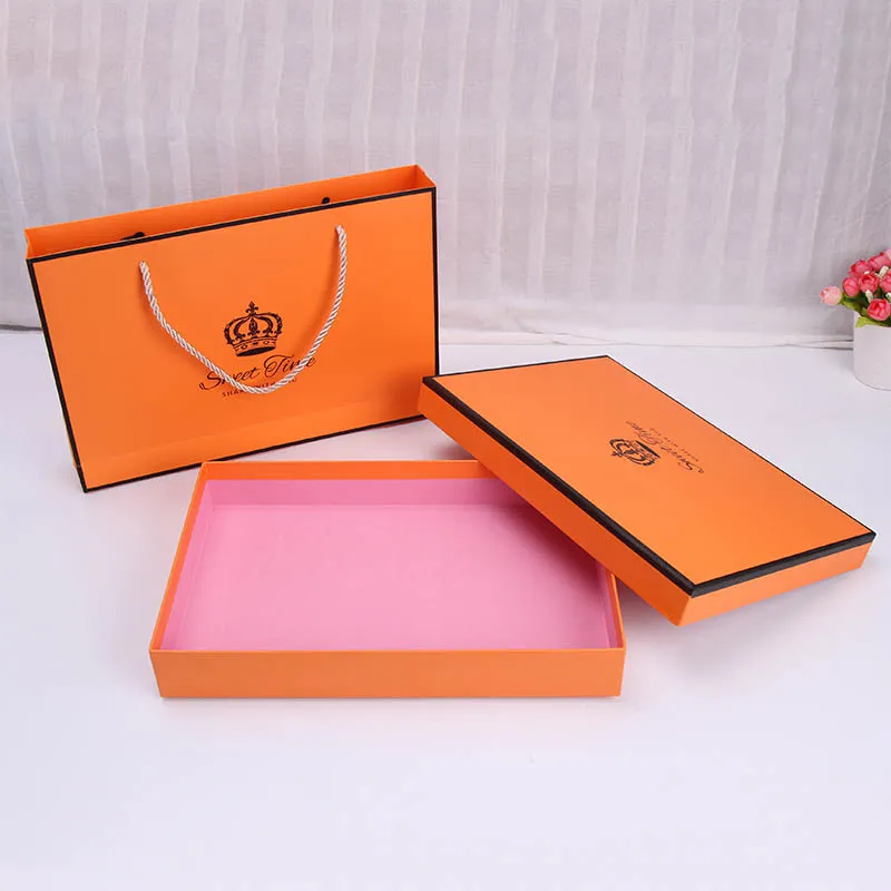 Cheaper customized design black envelope boxes scarves clothing box packaging box for gift