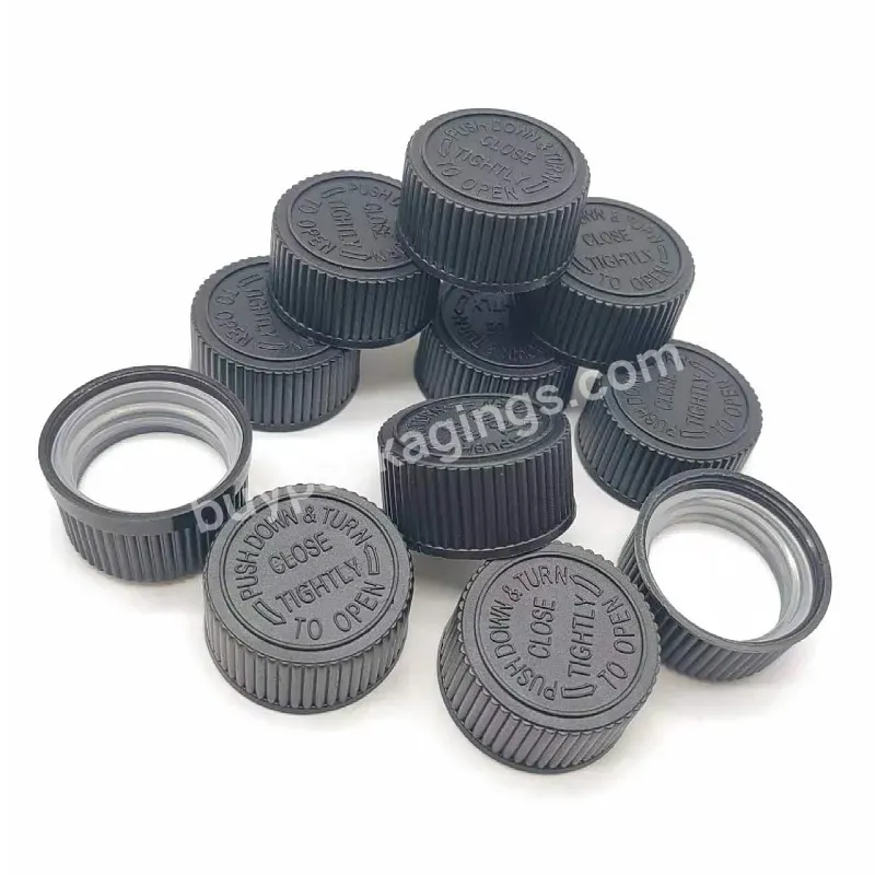 Cheapest China Manufacturer Medicine Use Bottle Cap,Child Proof Cap,Child Resistant Cap Black 24mm 28mm 32mm