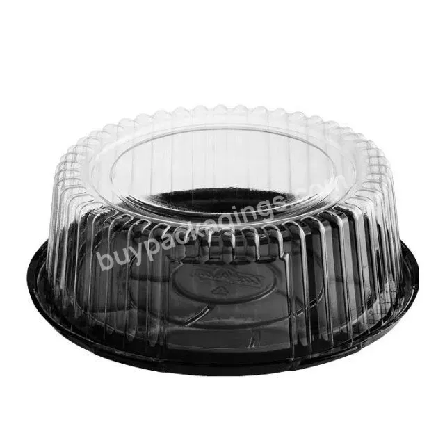 Cheese Cake Dessert Tray With Lid Packing Round Clear Cake Box Transparent Plastic 10 Inch Plastic Cake Container