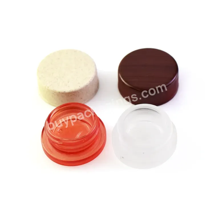 Child Proof New Style Wooden Cap Custom 5ml 7ml 9ml Frosted Round Bottom Concentrate Glass Jar With Child Resistant Lid