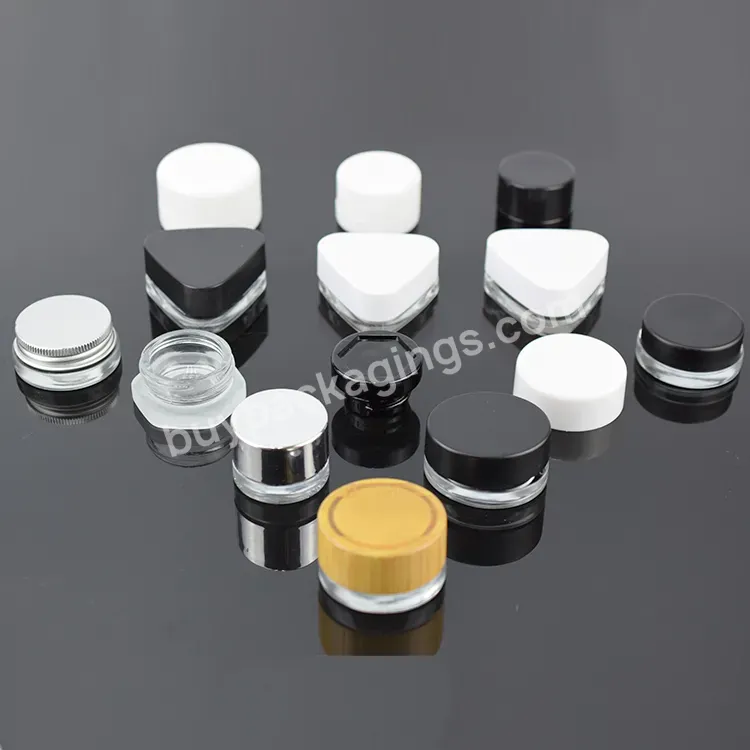 Child Resistant Clear In Stock Custom 5ml 7ml 9ml Black Circle Glass Concentrate Container Jar With Cr Lid Wholesale Supplier