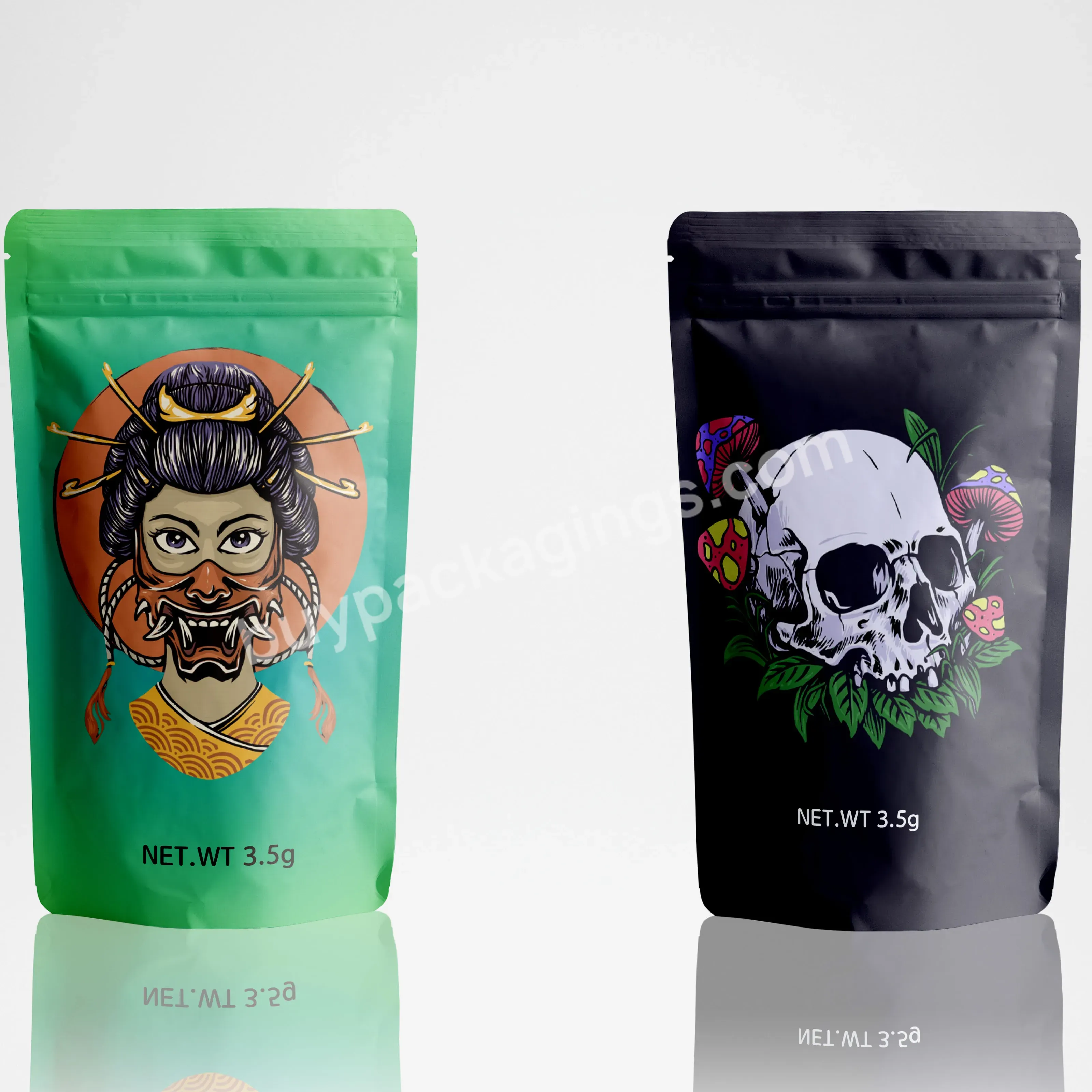 Child Resistant Edible Bags 1g 3.5g 7g 14g 28g Gram Matte Black Smell Proof Zip Lock Custom Printed 1lb Mylar Bags