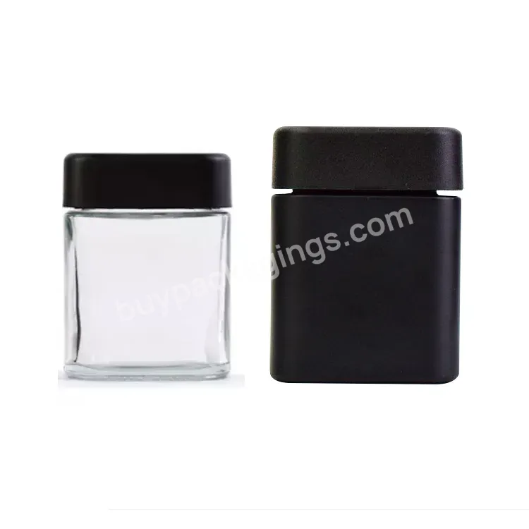 Child Resistant Square Push Down & Turn Plastic Caps W/ Foam Ptfe Liner 2 Oz 3 Oz 4 Oz Cube Square Flower Glass Jar - Buy 2oz 3oz 4oz Airtight Child Resistant Packaging Flower Smell Proof Bottle Clear Square Glass Child Proof Jar,Custom Logo 2oz 3oz