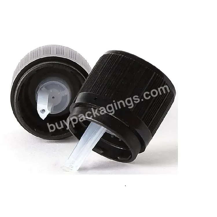 Child Safety And Tamper Evident Bottle Caps Black For Essential Oil Bottle 18mm