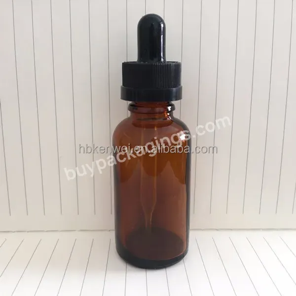 Childproof Dropper Sealing Type Amber Boston Round Glass Bottles 30 Ml/ 60ml / 2 Oz / 1 Oz Aromatherapy Bottles