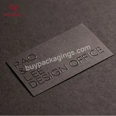 China Custom High Quality Matte Black Pearl Paper With Double Side Hot Stamping Foil Embossing For Business Card Private Label