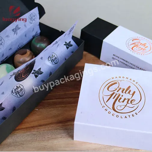 China Custom Logo Luxury Fashion Cardboard Box With 6pcs 8pcs 10pcs Round Belgium Cocoa Chocolate For Chocolate Packaging Box