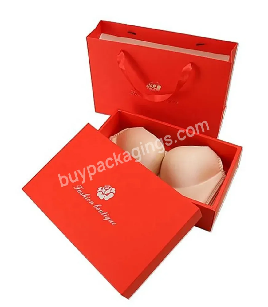 China Custom Logo Print Luxury Paper Cardboard Bra Pajamas Boxes For Lingerie Packaging