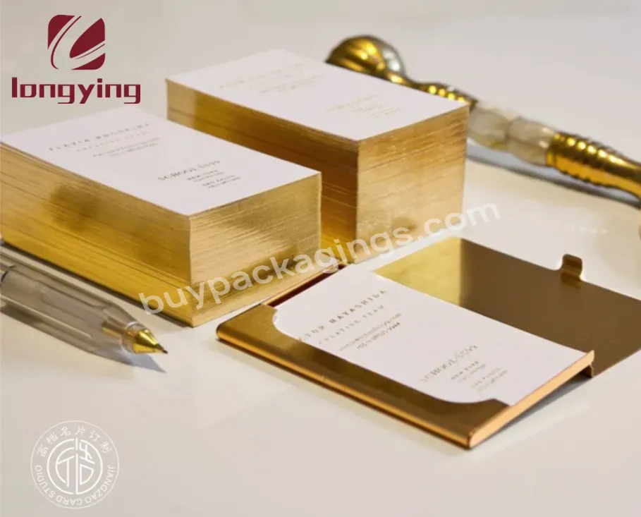 China Custom Luxury Super White 500g Cotton Paper With Rose Golden Plated Embossing Hot Stamping For Private Label Business Card