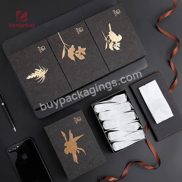 China Custom Matte Black Printed Cardboard Box With 3 Pcs/4 Pcs Small Box Packaging For Coffe/tea/drinks Packaging Boxes