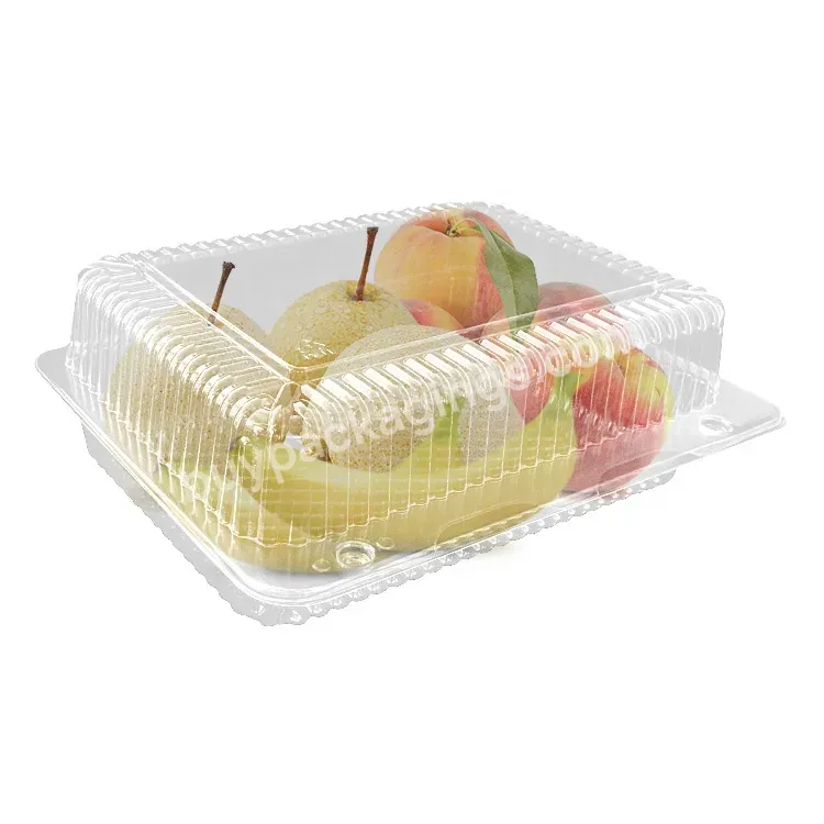 China Customized Eco Friendly Disposable Clamshell Plastic Pet Packing Fresh Fruit Packaging Box