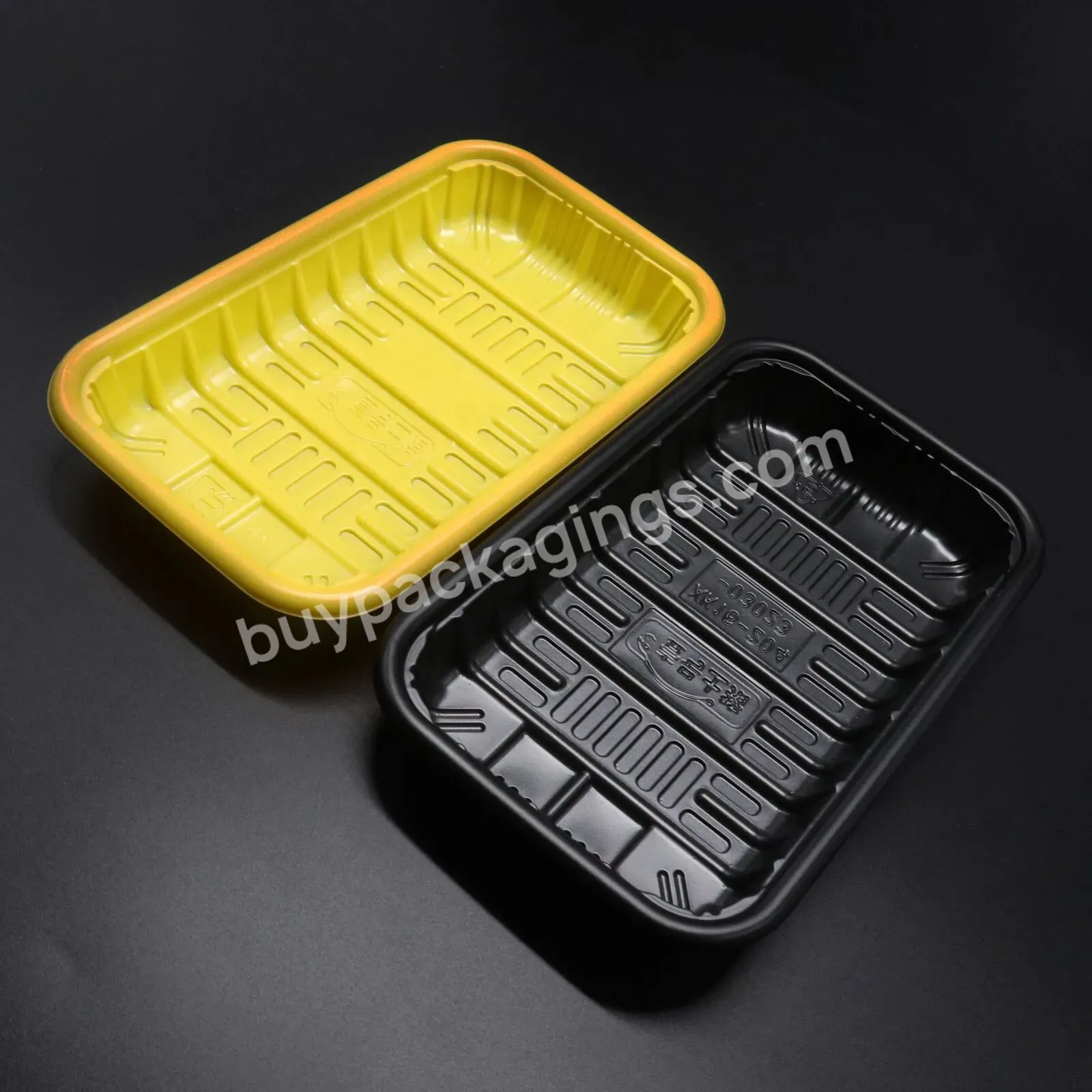 China Disposable Plastic Supermarket Meat Tray Black Meat Chicken Packaging Plastic Frozen Food Tray