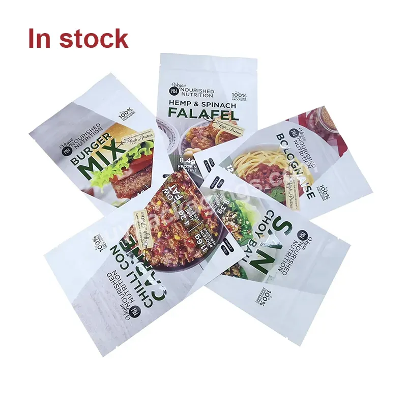 China Eco Friendly Ziplock Food Grade Resealable Brown Blue Rice Paper Packaging Zipper Stand Up Pouch With Nozzle For Powder