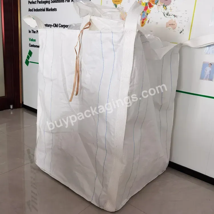 China Empty Super 1000kg 1500kg 2000kg Plastic Fibc Pp Woven Jumbo Big Sack For Sand Beans Industrial Construction Garbage Sugar