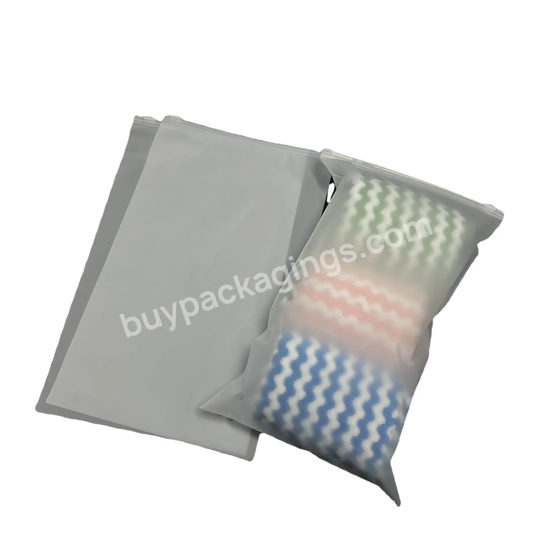 China Factory Custom Printed Frosted Eco Friendly Sustainable Pe Zipper Bag For Clothing