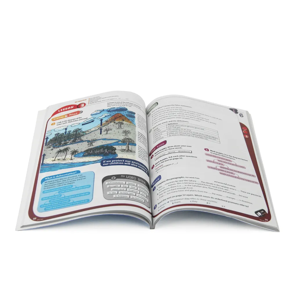 China Factory Custom Text Book Printing Service OEM Full Color Softcover Textbook Printing