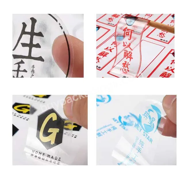 China Factory Direct Sale Custom Paper Plastic Label Sticker Personalized Logo Serial Numbers Transparent Translucent