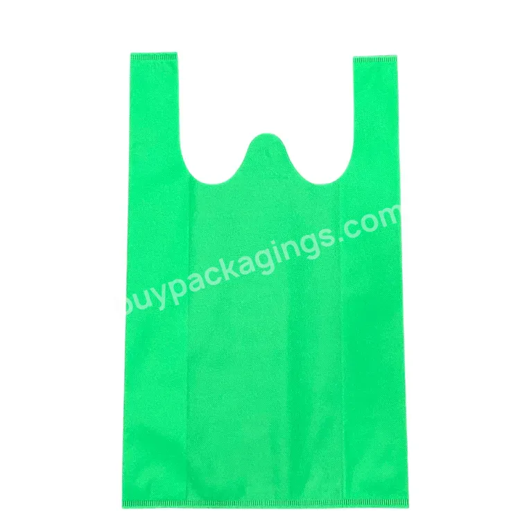 China Factory Eco Friendly Supermarket Grocery Reusable Foldable Handle Shopping Non Woven T-shirt Bags