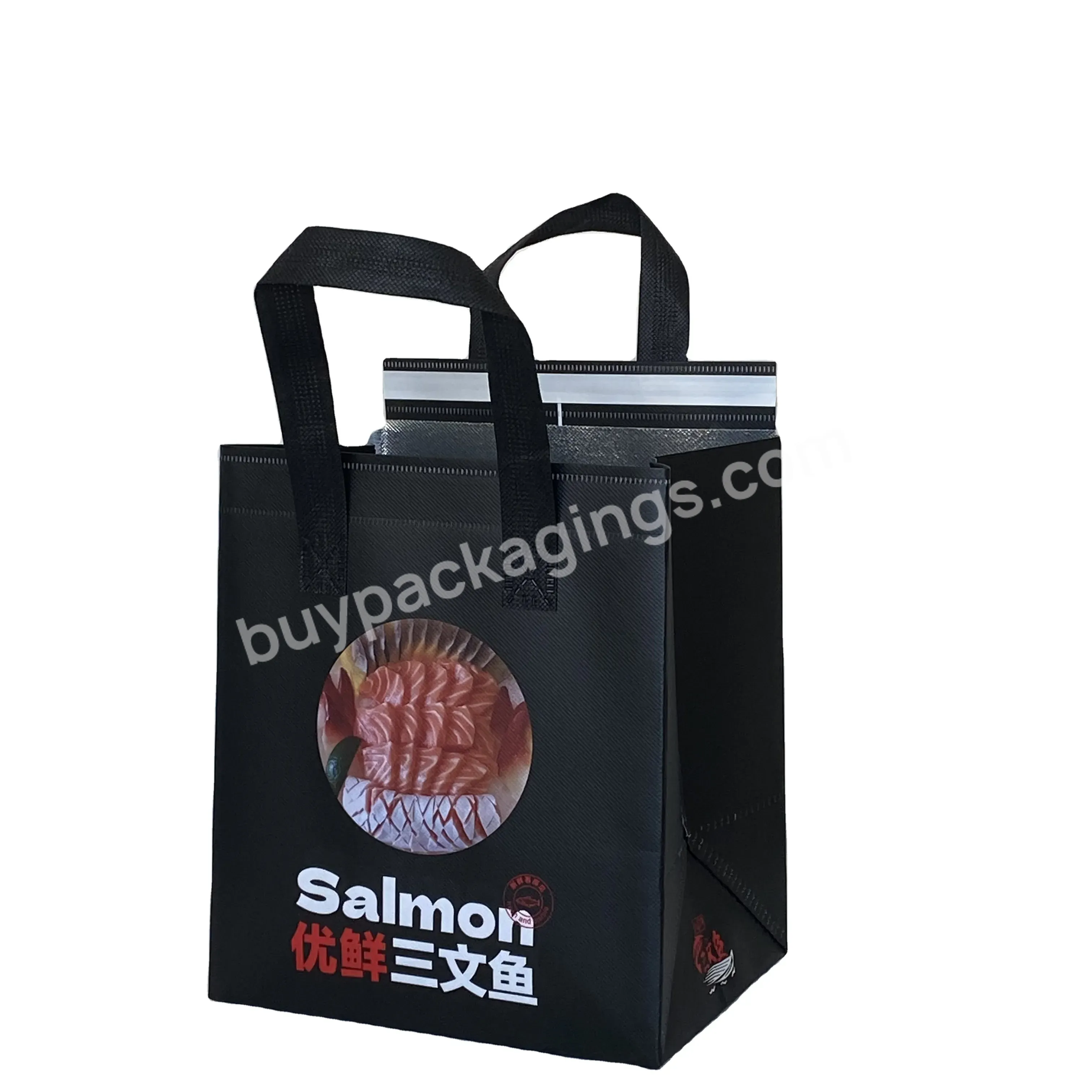 China Factory Eco Friendly Wholesale And Durable Foldable Waterproof Large Capacity Non Woven Food Bag With Handle