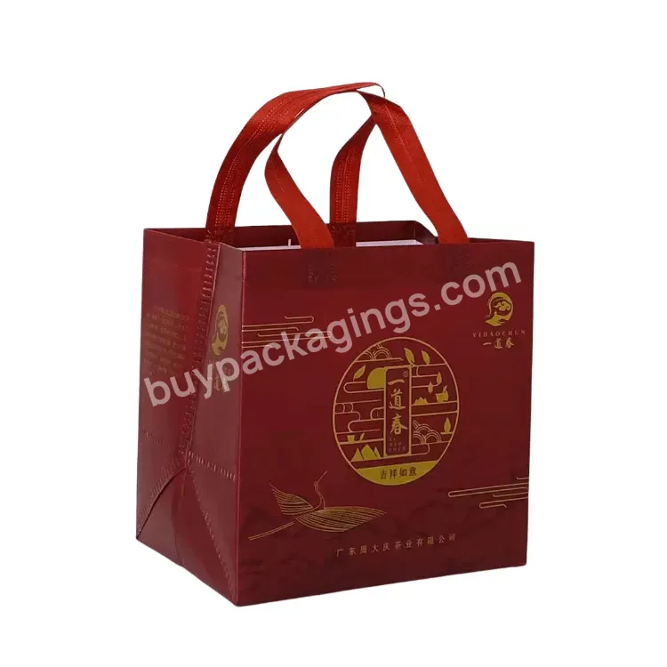 China Factory Eco Friendly Wholesale And Durable Foldable Waterproof Recycle Non Woven Food Bag With Handle