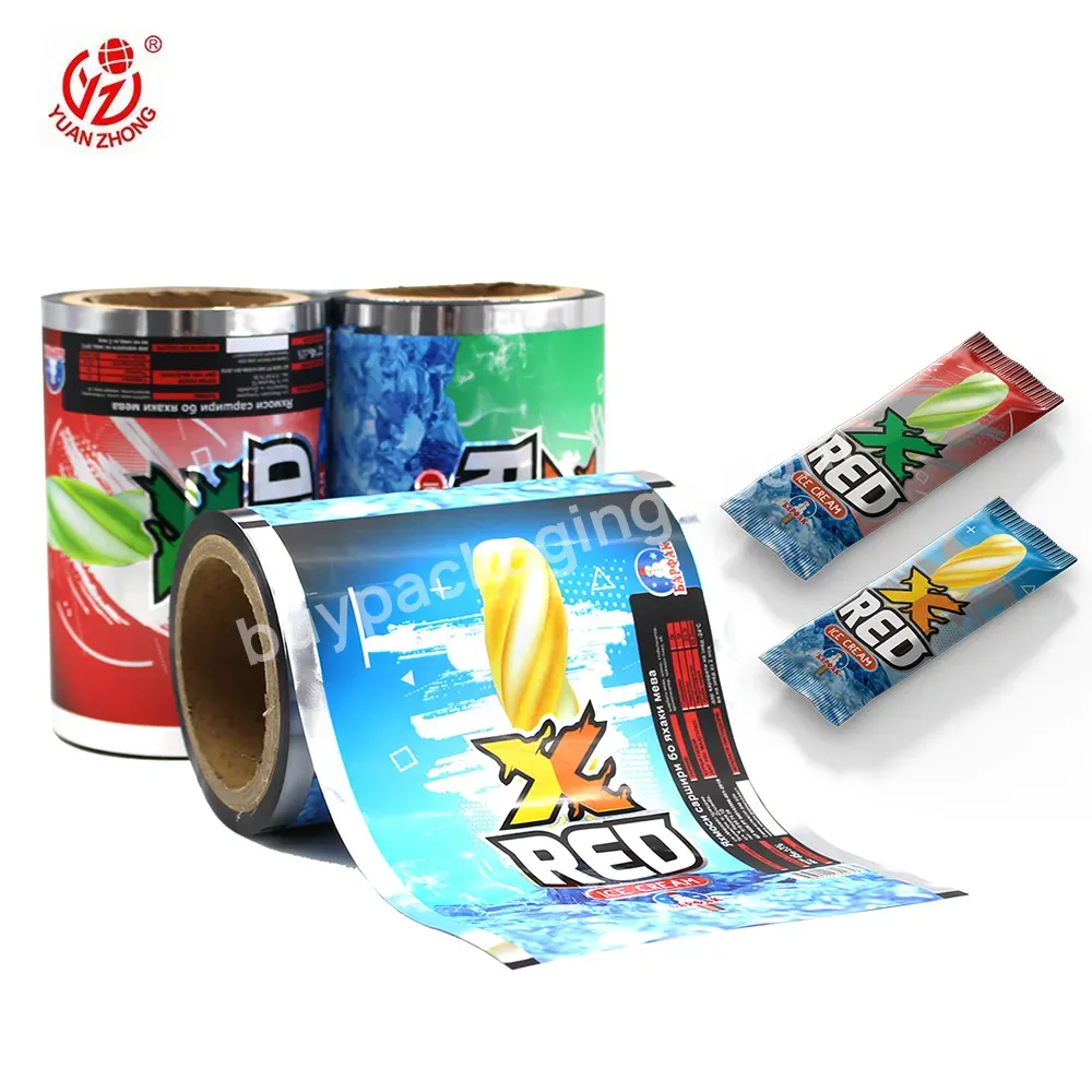 China Factory High Quality Food Grade Printed Film Custom Ice-cream Packaging Wrap Bopp/vmcpp Plastic Wrap Film For Ice Lolly