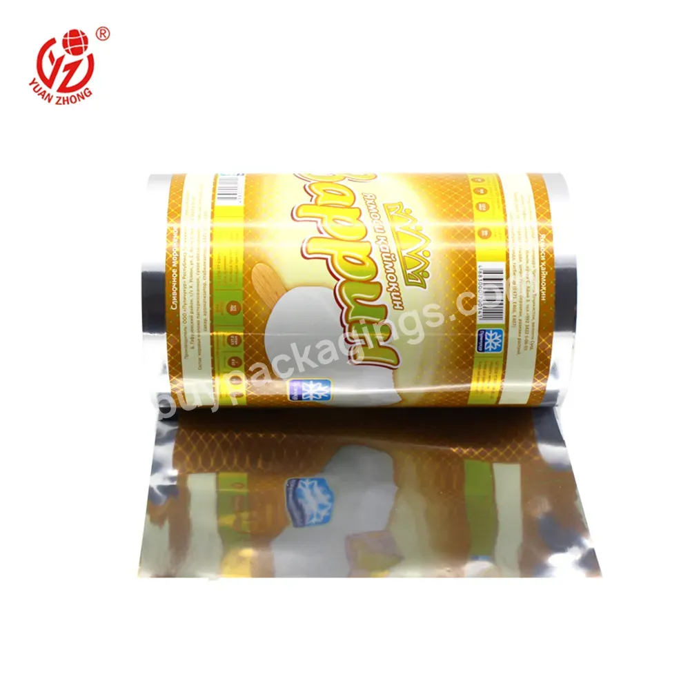 China Factory Hot Sale Custom Food Packaging Laminating Film Roll Bopp Aluminum Foil Film For Ice-cream