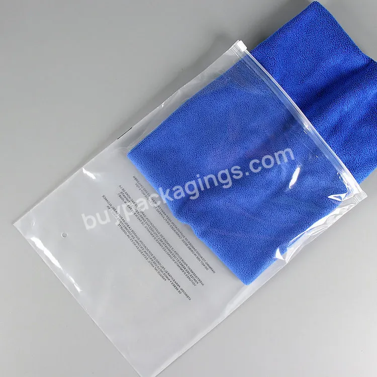 China Factory Manufacturer Custom Print Logo Matt Frosted Plastic Packing Zipper Bag For Clothing