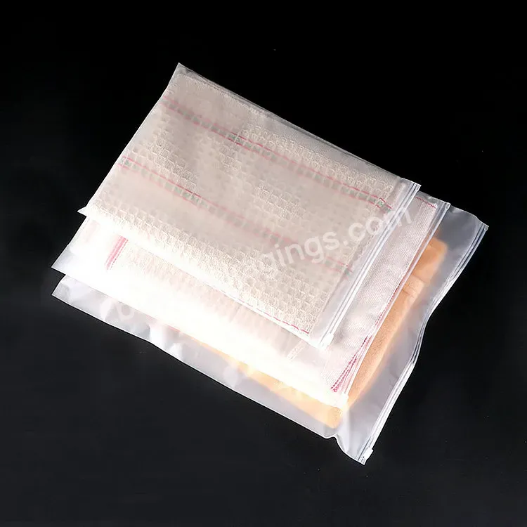 China Factory Manufacturer Custom Print Logo Matt Frosted Plastic Packing Zipper Bag For Clothing
