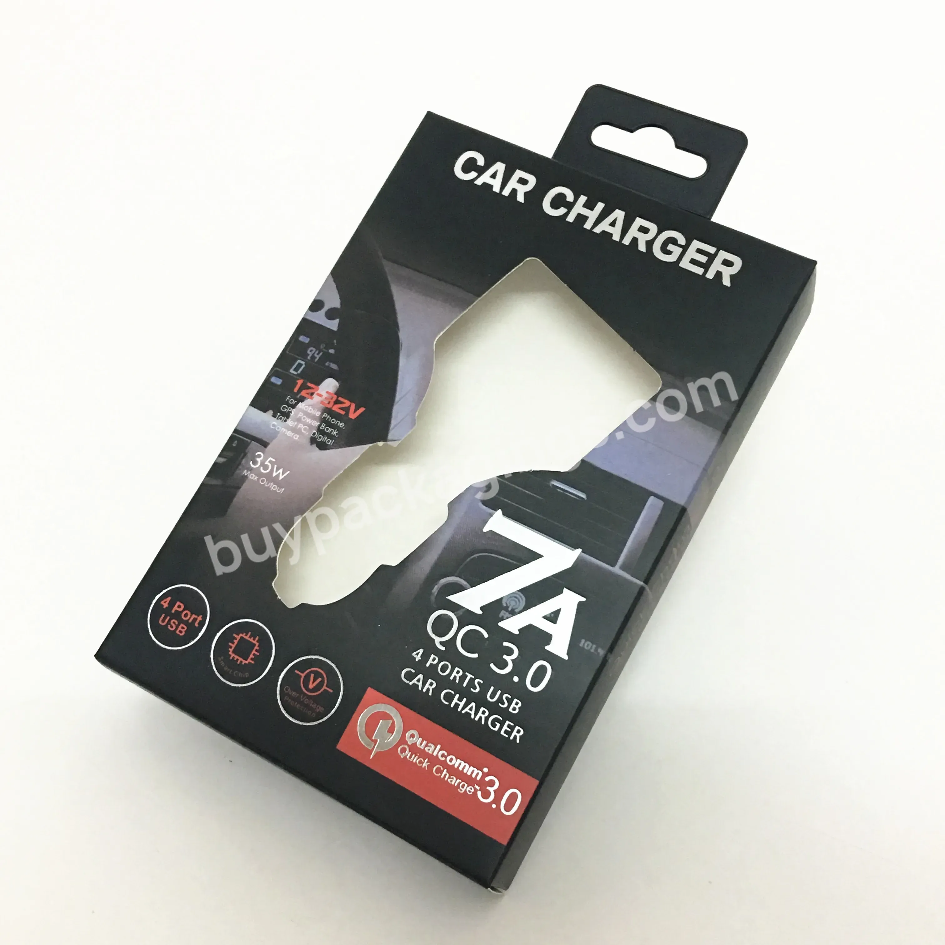 China Factory Oem Wholesale Car Charger Packaging Box With Plastic Hook