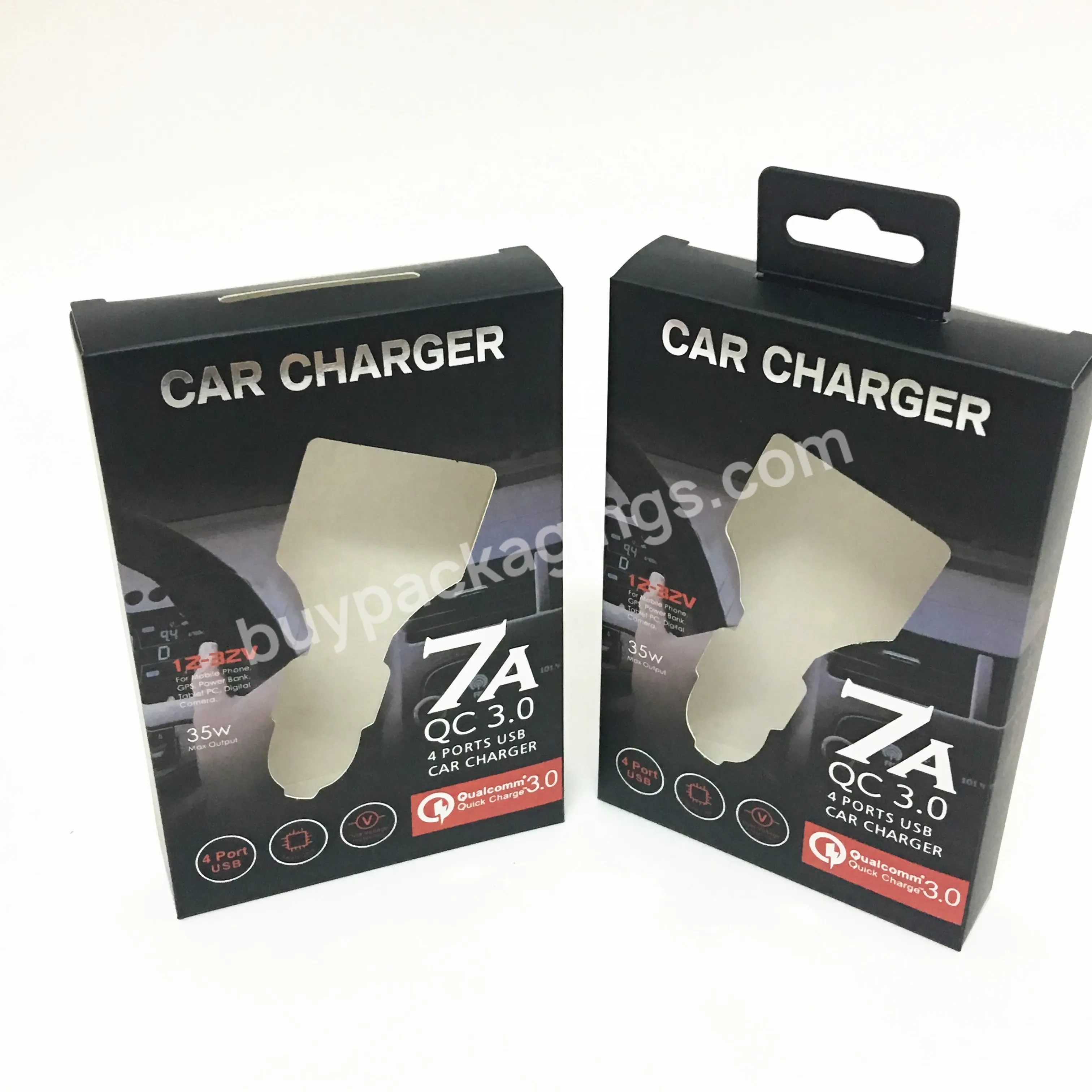 China Factory Oem Wholesale Car Charger Packaging Box With Plastic Hook