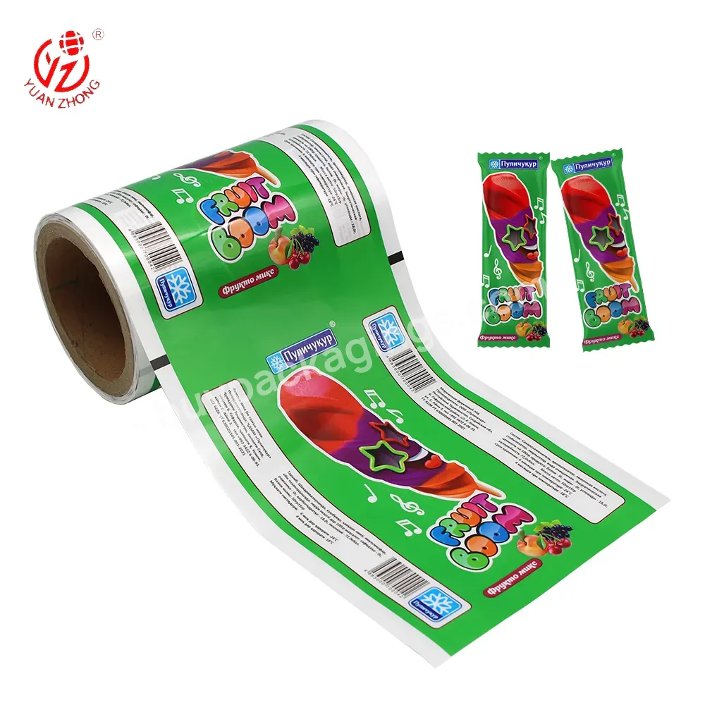 China Factory Wholesale Custom Print Ice Cream Package Film Plastic Packing Material Food Grade Stock Roll