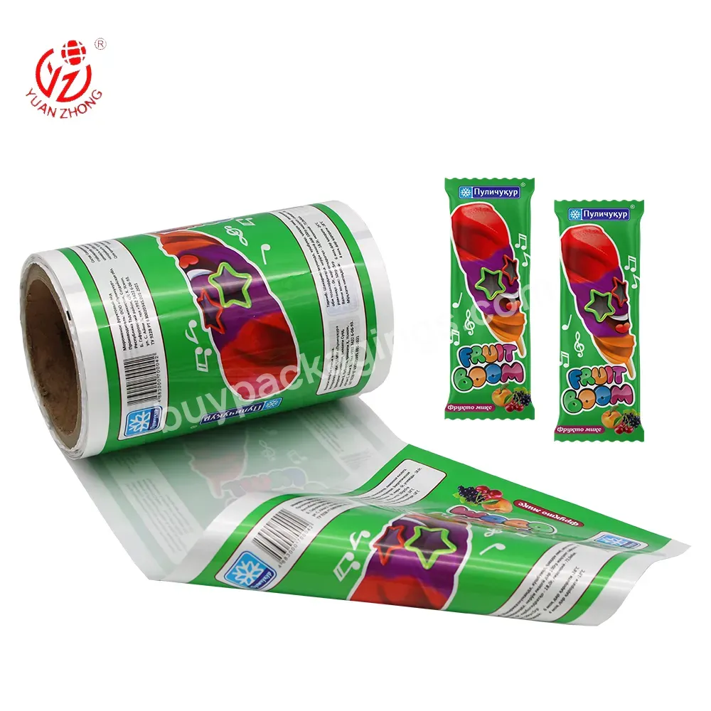 China Factory Wholesale Custom Print Ice Cream Package Film Plastic Packing Material Food Grade Stock Roll