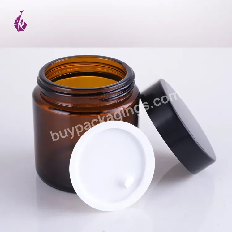 China Glass Cosmetics Jar Round Edge Refillable Face Cream Jar 50g Glass Jar For Rose