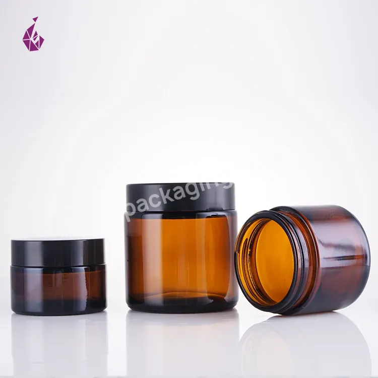 China Glass Cosmetics Jar Round Edge Refillable Face Cream Jar 50g Glass Jar For Rose