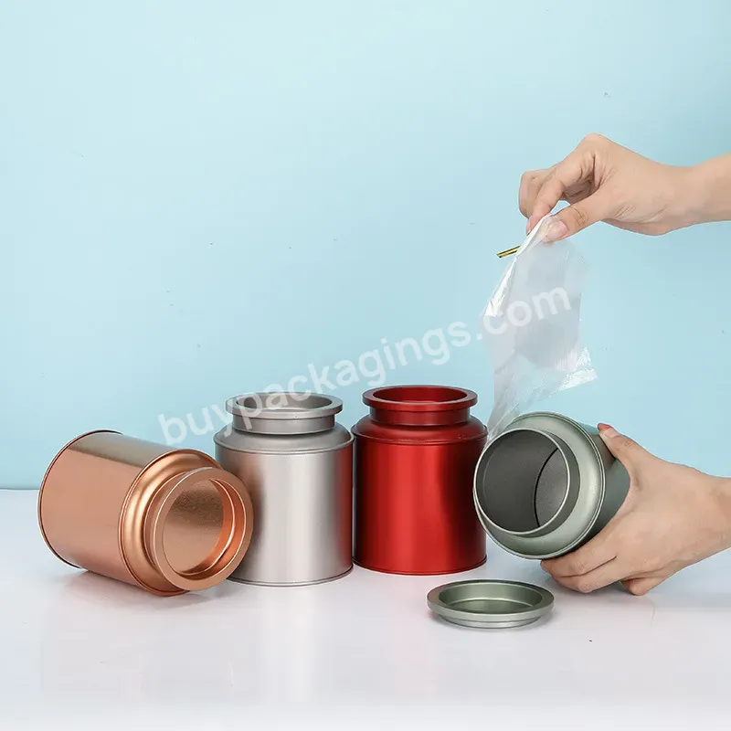 China Manufacturer 125ml Capacity Tea Packaging Metal Tinplate Round Tin Box Tin Can With Lid