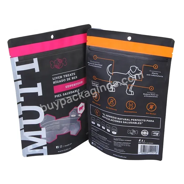 China Manufacturer 1lb 8x12 Inch Plastic Matte / Glossy Foil Lined Pouch Childproof Zipper Pet Food Packaging Bag