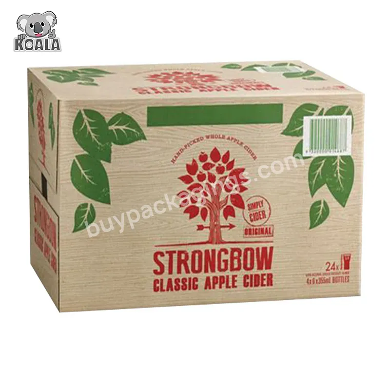 China Manufacturer Custom Printed Logo Environmental Cardboard 24 Bottle Beer Box