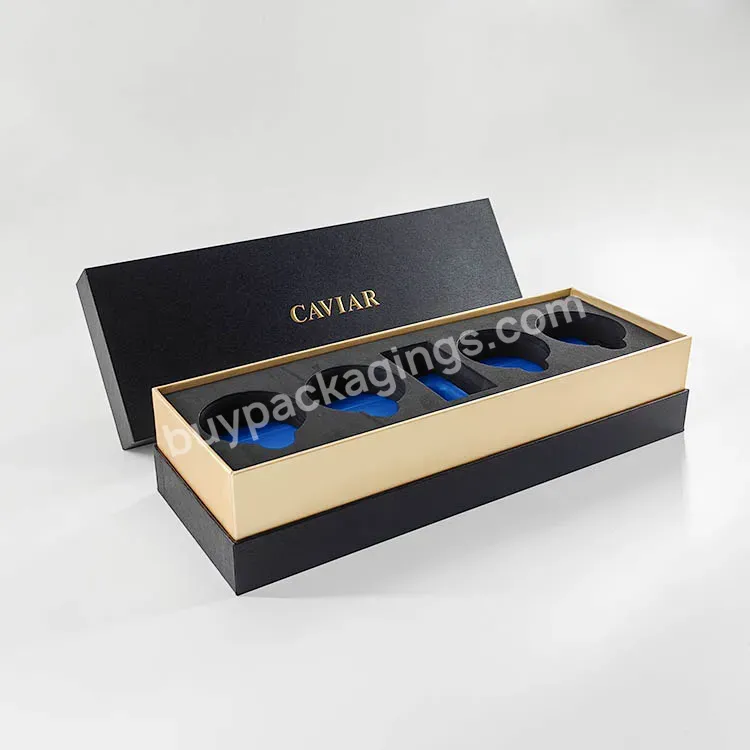 China Manufacturer Different Color Custom Fashion Unique Design Custom Black Boxes Caviar Package